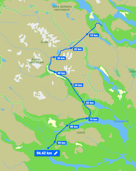 Rimlig Sarektur - Stora Sjöfallet till Kvikkjokk | Utsidans forum